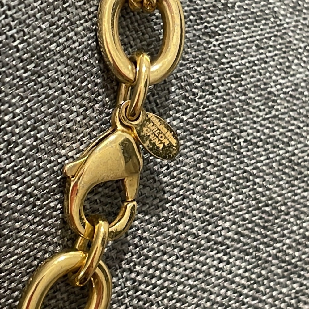 Milor Stainless Steel Gold-Tone Rope Link Chunky Necklace - Picture 10 of 16